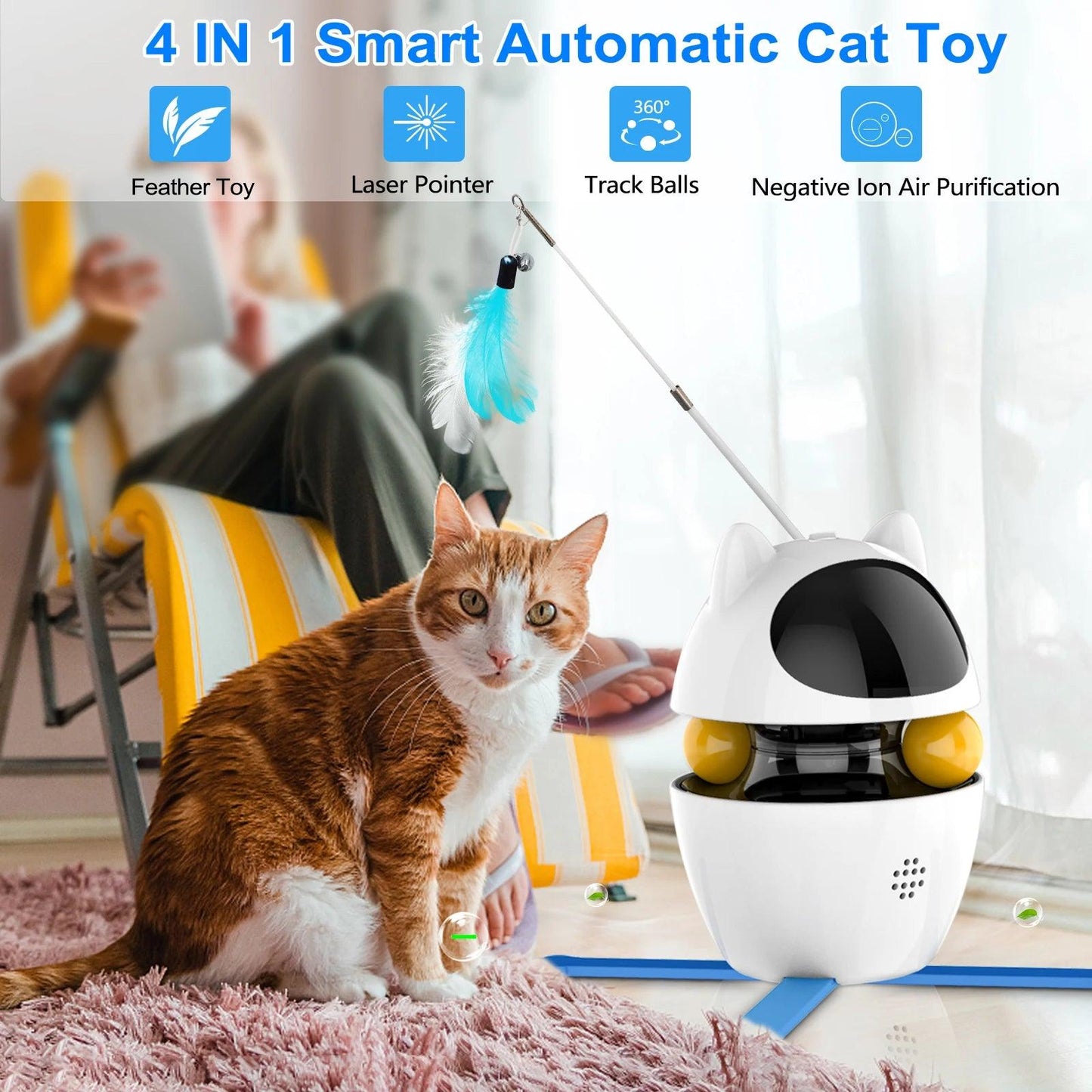 Multi-Feature Interactive Cat Toy 4 in 1